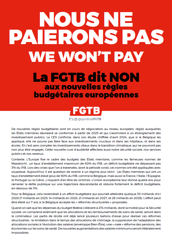 FGTB Nous ne paierons pas